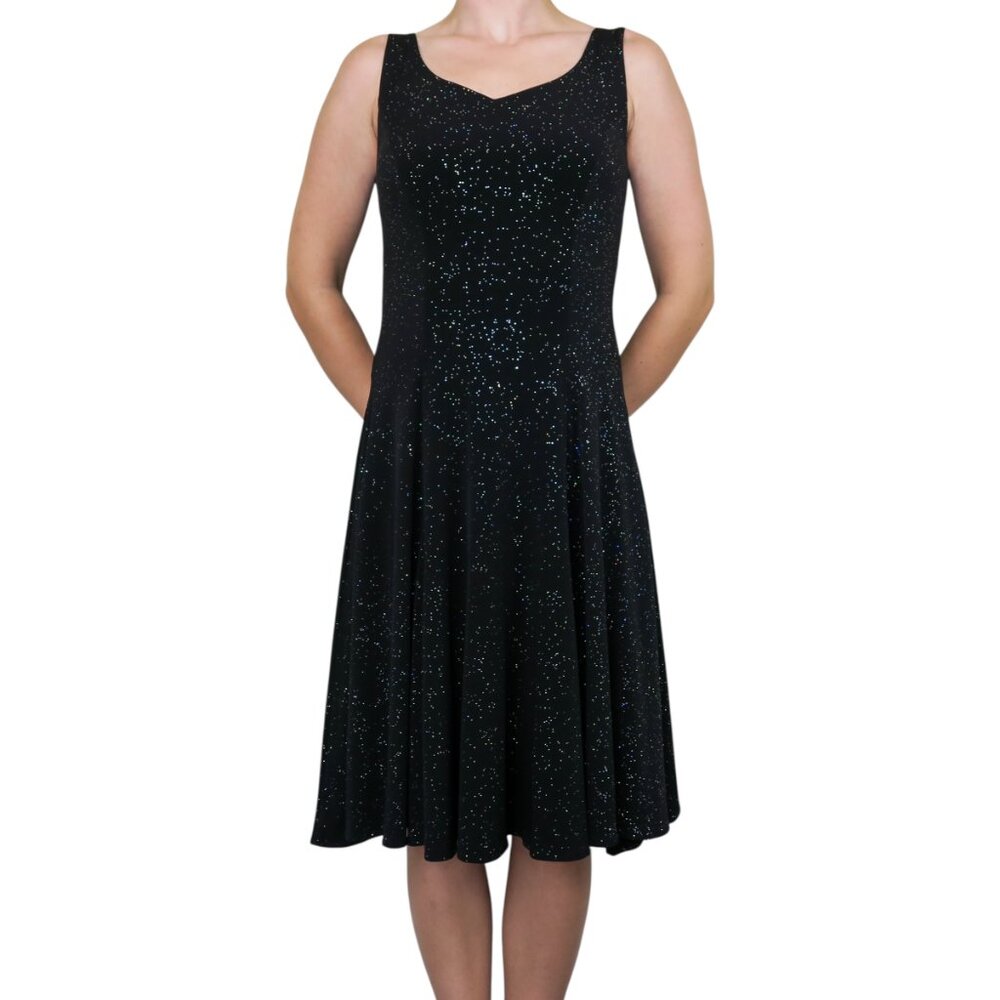 Vintage 90s Simco Sparkly Glitter Black Mini Dress
